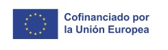 Logotipo de cofinanciación por la Unión Europea con bandera comunitaria.
